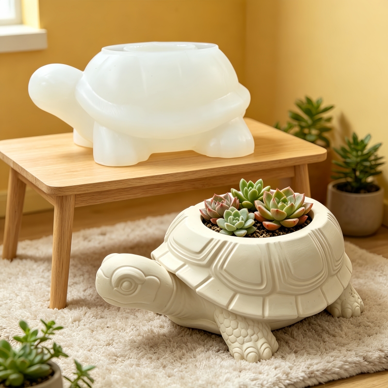Potsticker Mold - Turtle shaped succulent plant flowerpot resin