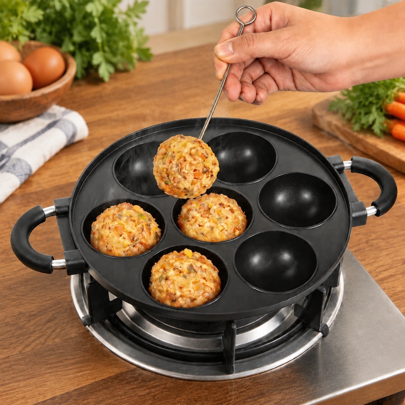 7-Cavity Aluminum Takoyaki Pan - Takoyaki Grill Plate review and price