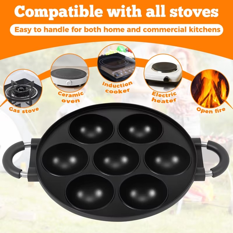 7-Cavity Aluminum Takoyaki Pan - Takoyaki Grill Plate review and price